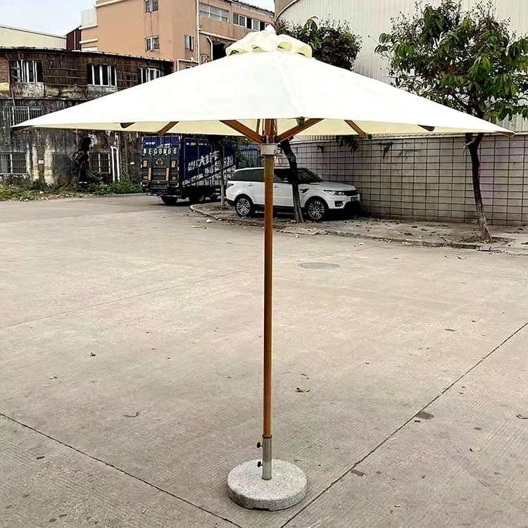 Wholesale heavy duty patio umbrella parasols 10 feet wood color outdoor for restaurant and park