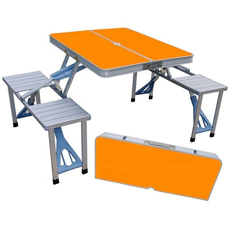 hot selling outdoor Portable Foldable Camping Picnic Table with Seats Chairs and Umbrella Hole