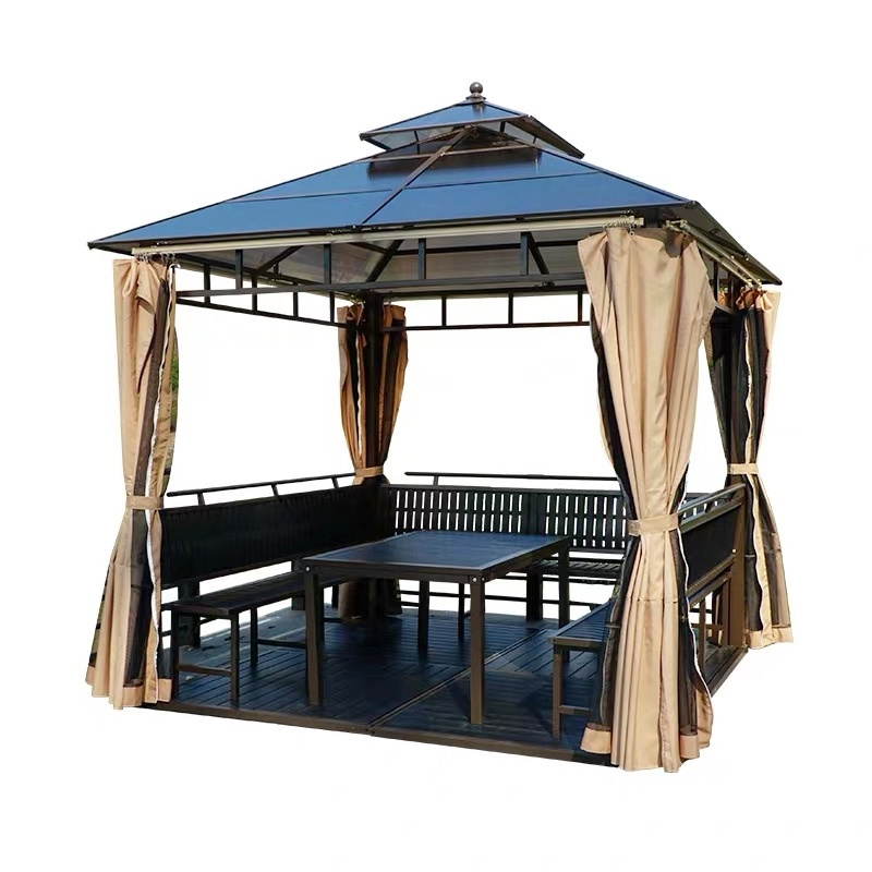 Hot Selling Aluminum Classic Steel China Outdoor Garden Gazebo With Curtain Manufacturers