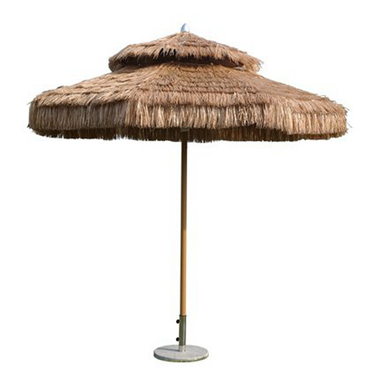 HengHui Wholesale waterproof fabricated maldives mexican palm leaf straw umbrella thatch roofing umbrella