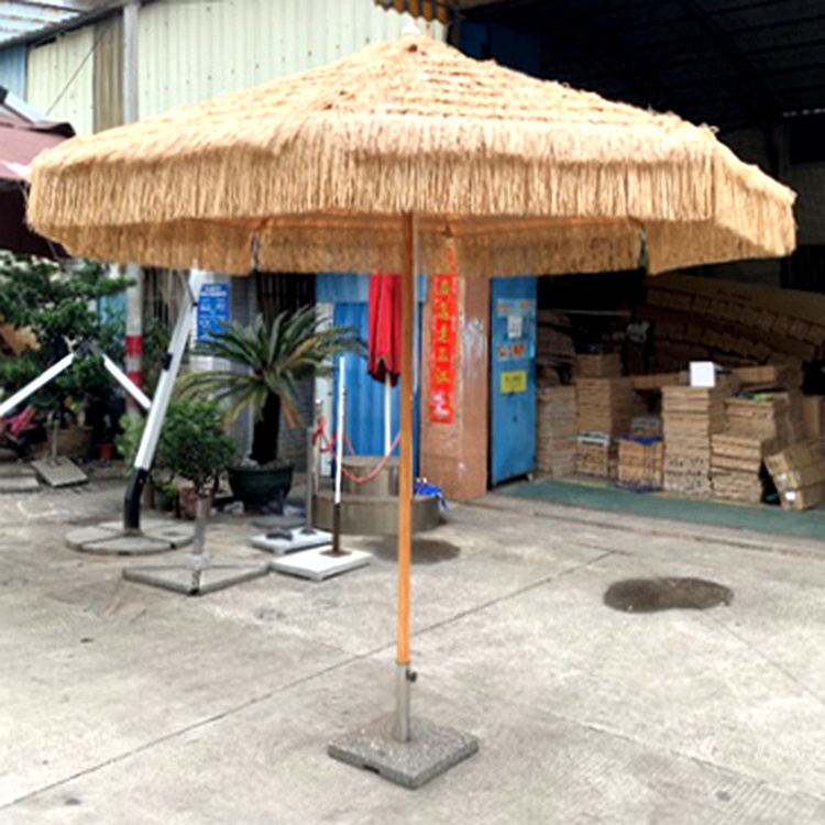 HengHui Wholesale waterproof fabricated maldives mexican palm leaf straw umbrella thatch roofing umbrella