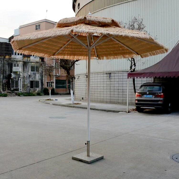 hot sale Commercial Aluminum outdoor thatch Custom Beach Straw Umbrella With Tassel