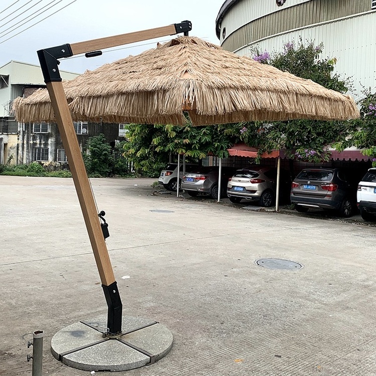 Outdoor Furniture Garden straw umbrellas Large Cantilever thatch Parasol Patio Umbrellas For Beach