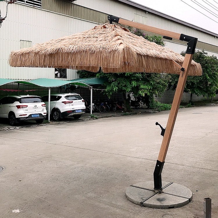 Outdoor Furniture Garden straw umbrellas Large Cantilever thatch Parasol Patio Umbrellas For Beach