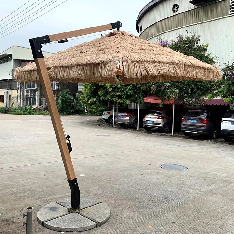 Outdoor Furniture Garden straw umbrellas Large Cantilever thatch Parasol Patio Umbrellas For Beach