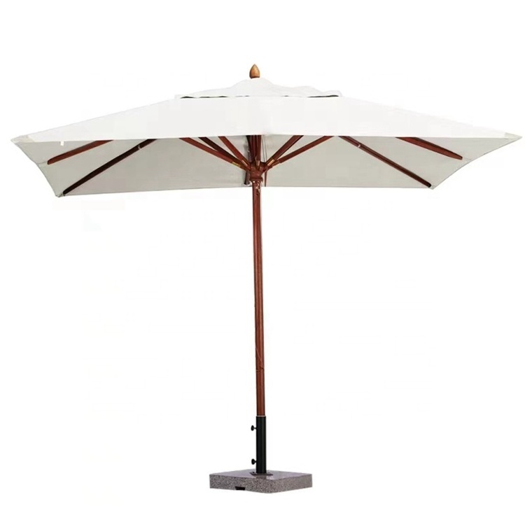 Cheap China Factory Wholesale Big Size Outdoor Parasol & Base White Balinese Parasol Patio Umbrella For Garden Table