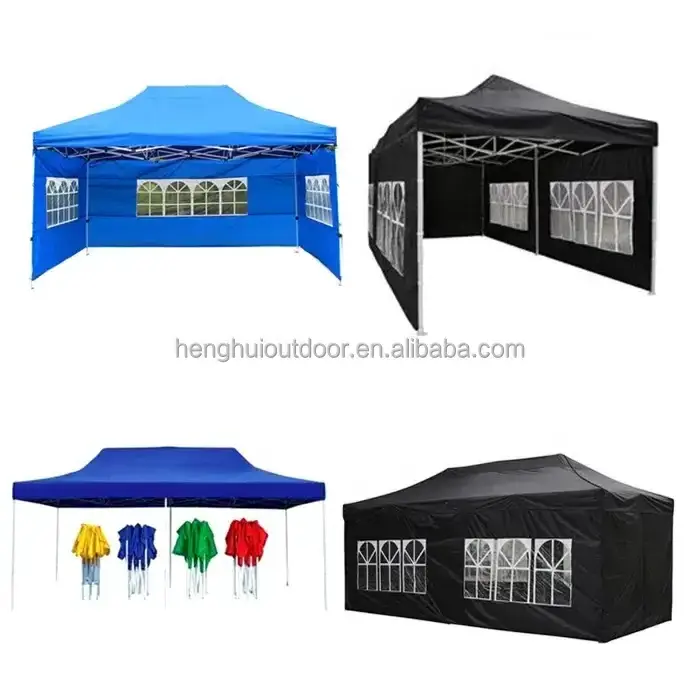 10x10 Pop up Canopy Awning Tent Pop-up Instant Shelters Commercial Portable Canopy  heavy duty 3x6 hexagonal gazebo