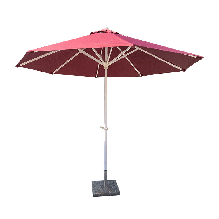 High Quality Beach Restaurant Outdoor Commercial Table Big Size Middle Pole Parasol Umbrellas  Aluminium Patio Umbrella