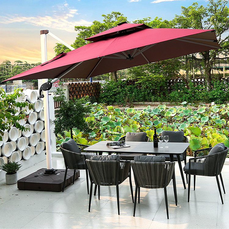 Square shape big roma umbrella Outdoor Traditional Restaurant Sunshade Patio Garden Umbrella Cafe Parasol Beach patio umbrella