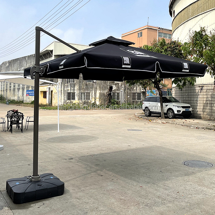 hotel pool garden granite umbrella base with wheels luxury cantilever umbrella with base movable cafe parasols