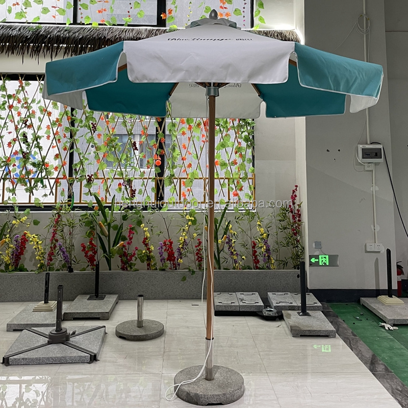 Wholesale Cantilever Sunshade Custom Printed Luxury Sun Patio Umbrella With Tassels Outdoor Scalloped Garden Beach Umbrella