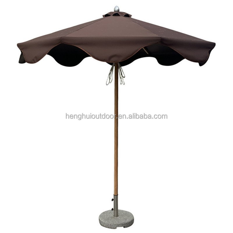 Wholesale Outdoor Cantilever Sunshade Custom Luxury Sun Patio Fringe Umbrella With Tassels Scalloped Garden Fancy Beach Umbrella