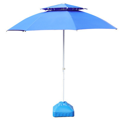 Heavy Duty Portable Beach Umbrella with Sand Anchor Adjustable Height Air Vent Aluminum Sun Shelter for Patio Garden Outdoor