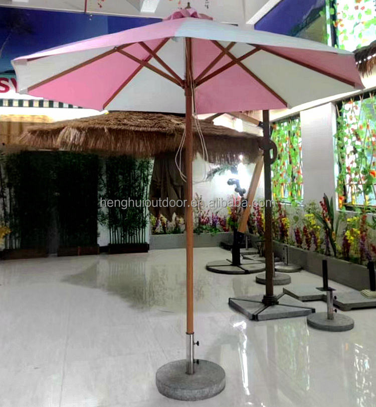 Pink color Superior Quality Aluminum Frame Furniture umbrellas Huge 3m Radii round Patio parasol with Table  for Hotel Pool Use