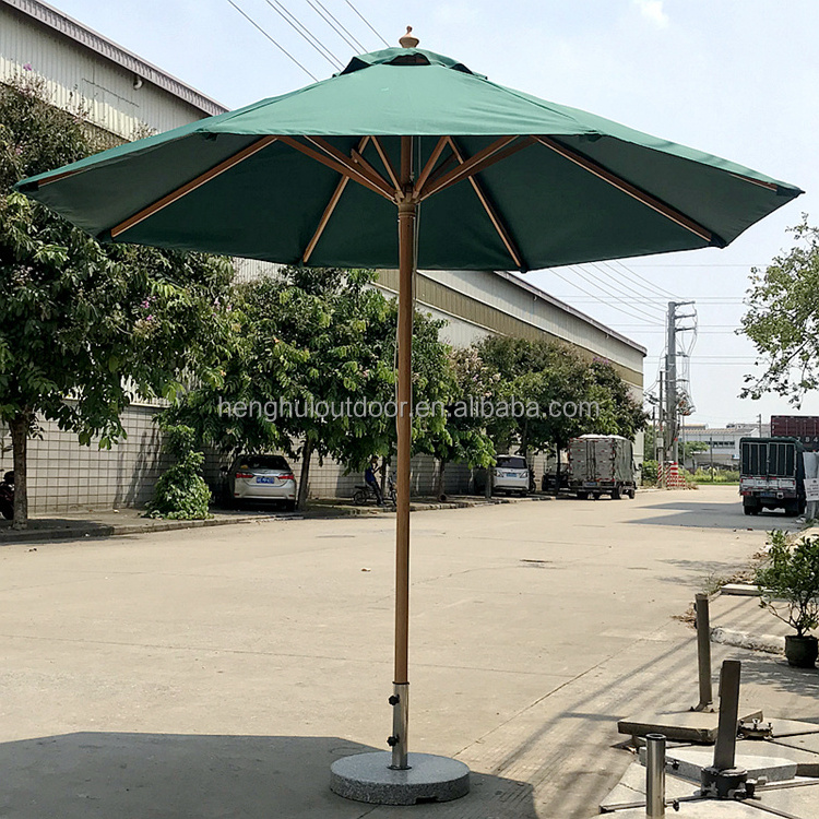 Custom Print Market Patio Aluminum Umbrellas Double Pulley System Central Pole Parasol Garden Leisure Outdoor Umbrellas