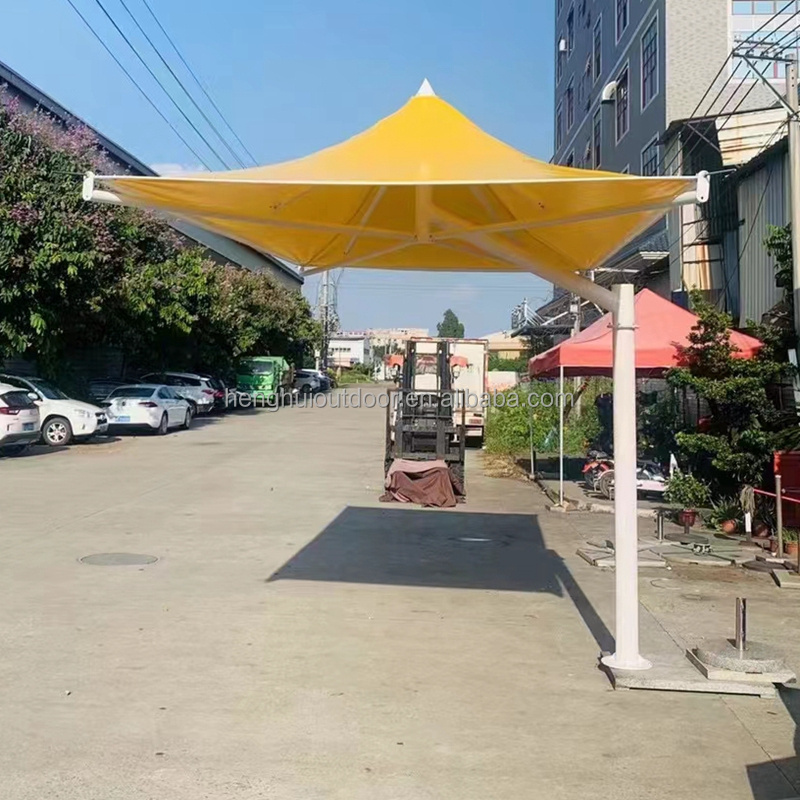 Steel Structure Corridor Canopy Design Tension Street Cafes Shade Membrane Structure Umbrella