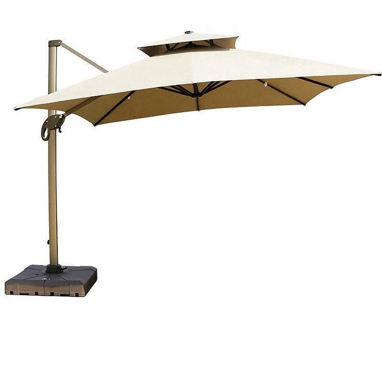 Outdoor Furniture Garden Double Canopy Umbrella Cantilever Large Parasol Patio Umbrellas For Beach