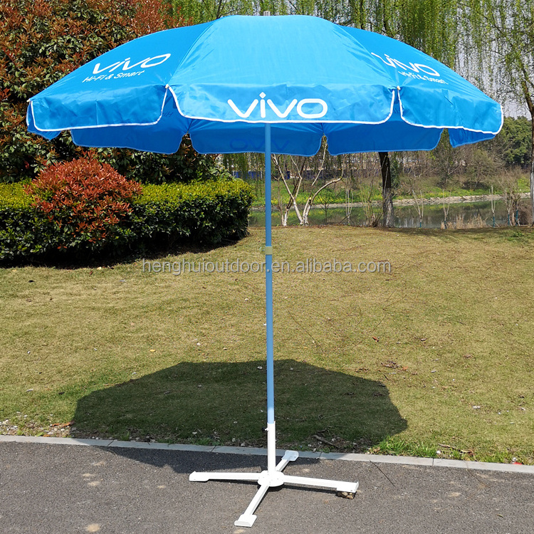 Heavy Duty Outdoor Advertising Custom Design Beach Umbrella with Digital Logo Print Sun Smart Promotional Umbrella For sale