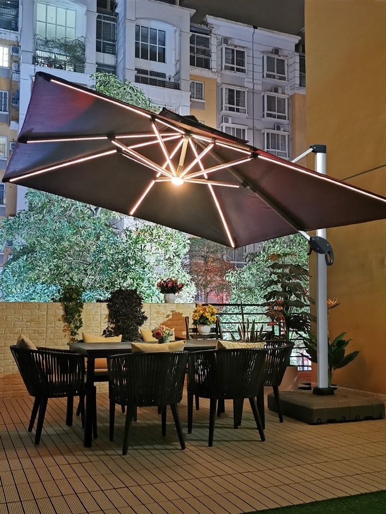 Outdoor Garden parasol Furniture  LED Parasol Umbrellas Cover Solar Patio Umbrellas for restaurant home shop