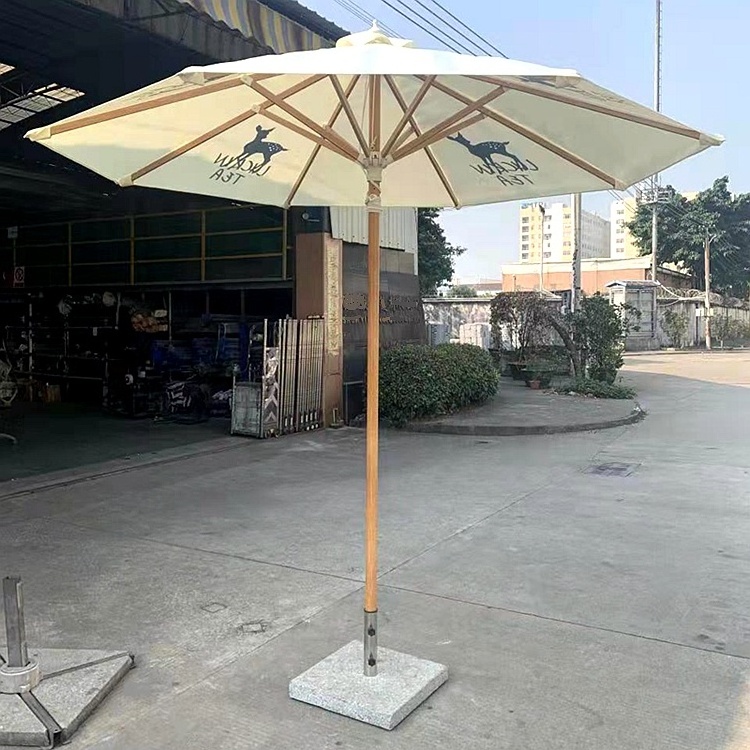 Wholesale heavy duty patio umbrella parasols 10 feet wood color outdoor for restaurant and park