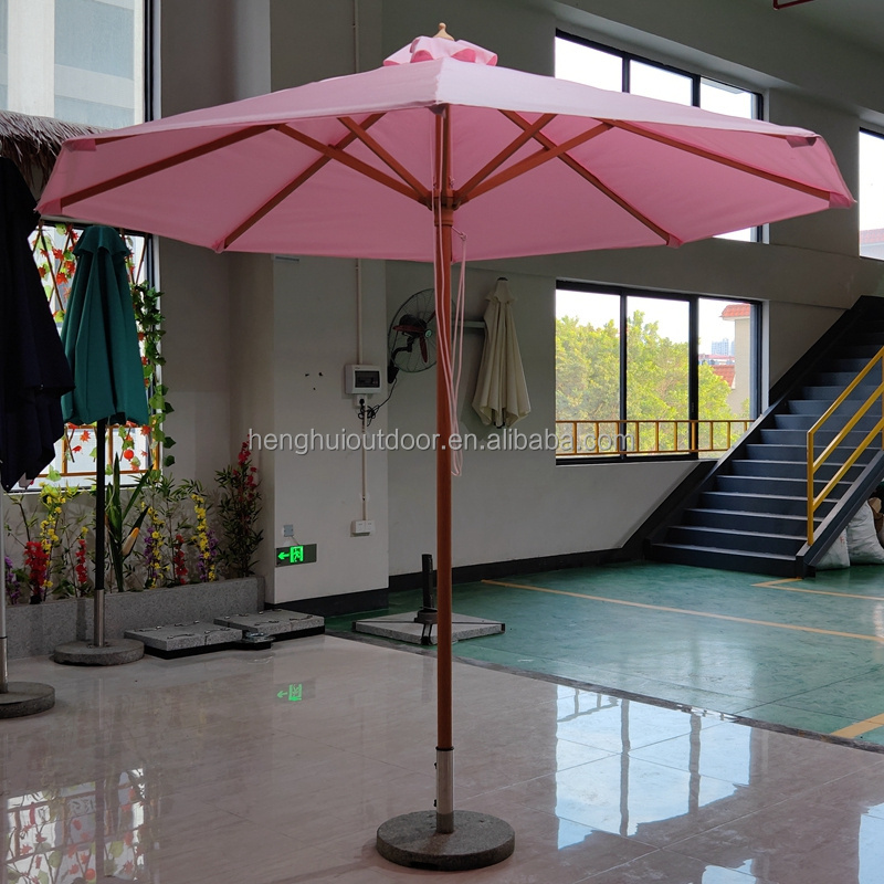 Custom Print Market Patio Aluminum Umbrellas Double Pulley System Central Pole Parasol Garden Leisure Outdoor Umbrellas