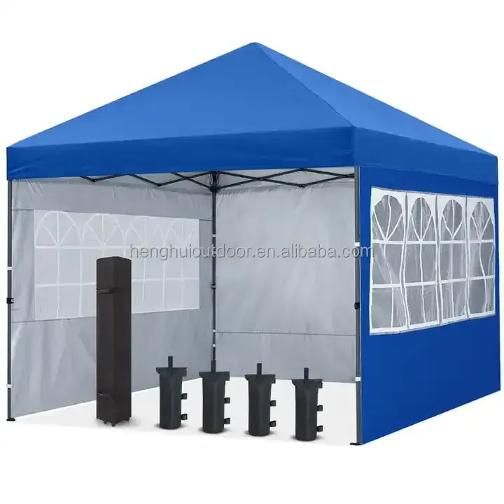 China  Manufacturer Tent Customized Folding Gazebo black Canopy Tent With Side Wall Printed Advertising Tent For Big Events