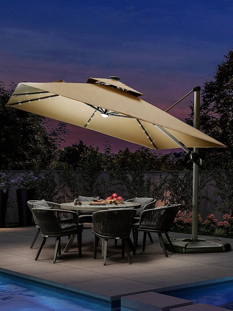 Outdoor Garden parasol Furniture  LED Parasol Umbrellas Cover Solar Patio Umbrellas for restaurant home shop