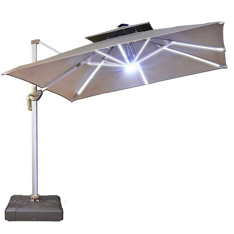 Outdoor Garden parasol Furniture  LED Parasol Umbrellas Cover Solar Patio Umbrellas for restaurant home shop