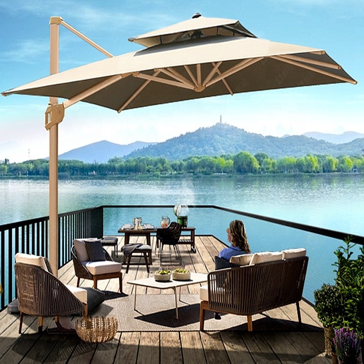 Luxury Custom Beach Cantilever Hanging Garden Parasol Outdoor Restaurant Swimming Pool Patio Umbrella