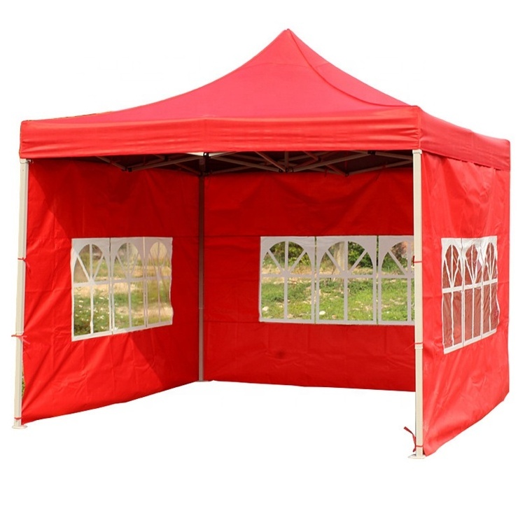 China Tent Oem Manufacturer Customized Folding Gazebo black Canopy Tent With Side Wall Printed Advertising Tent For Big Events