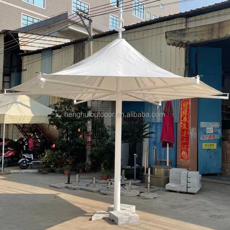 Steel Structure Corridor Canopy Design Tension Street Cafes Shade Membrane Structure Umbrella