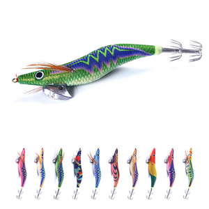 3.5# 14cm 20g  More Attractive salt feather jigs hooks wood shrimp lure soft squid jig shrimp squid lure