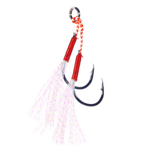 Top Quality Carbon Steel Shore Jigging Double Assist Hooks With Bait Holder Hooks Shape