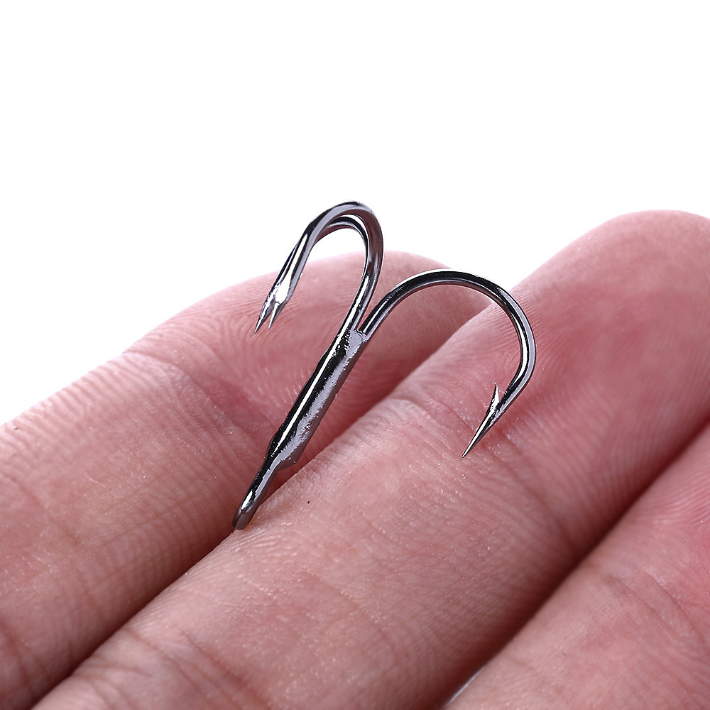 Hengjia carbon steel treble fish hooks 8# triple lure fishing hooks