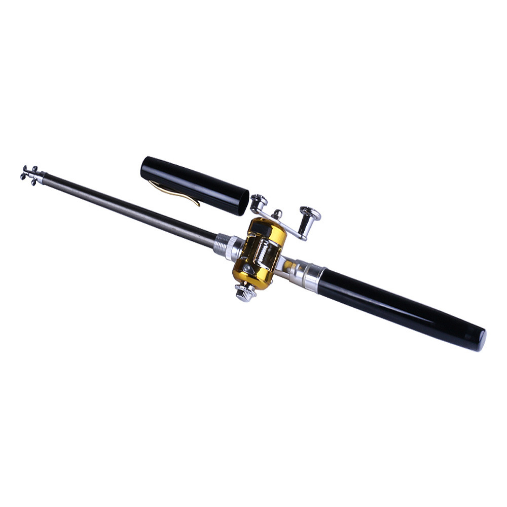 hengjia 20CM  52.5G Hot sale portable glass telescopic pocket mini pen fishing rod with reel