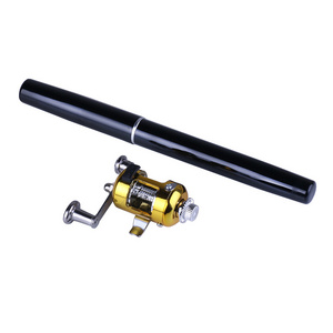 hengjia 20CM  52.5G Hot sale portable glass telescopic pocket mini pen fishing rod with reel