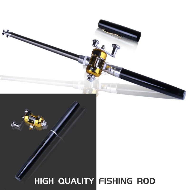 hengjia 20CM  52.5G Hot sale portable glass telescopic pocket mini pen fishing rod with reel