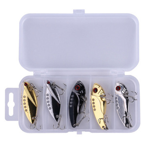 High Quality 5pcs/box Vib Bait Fishing Lure Blank Metal Jig Vib Hard Bait Lure Body Bass Peasa Fishing Accessories Tackle