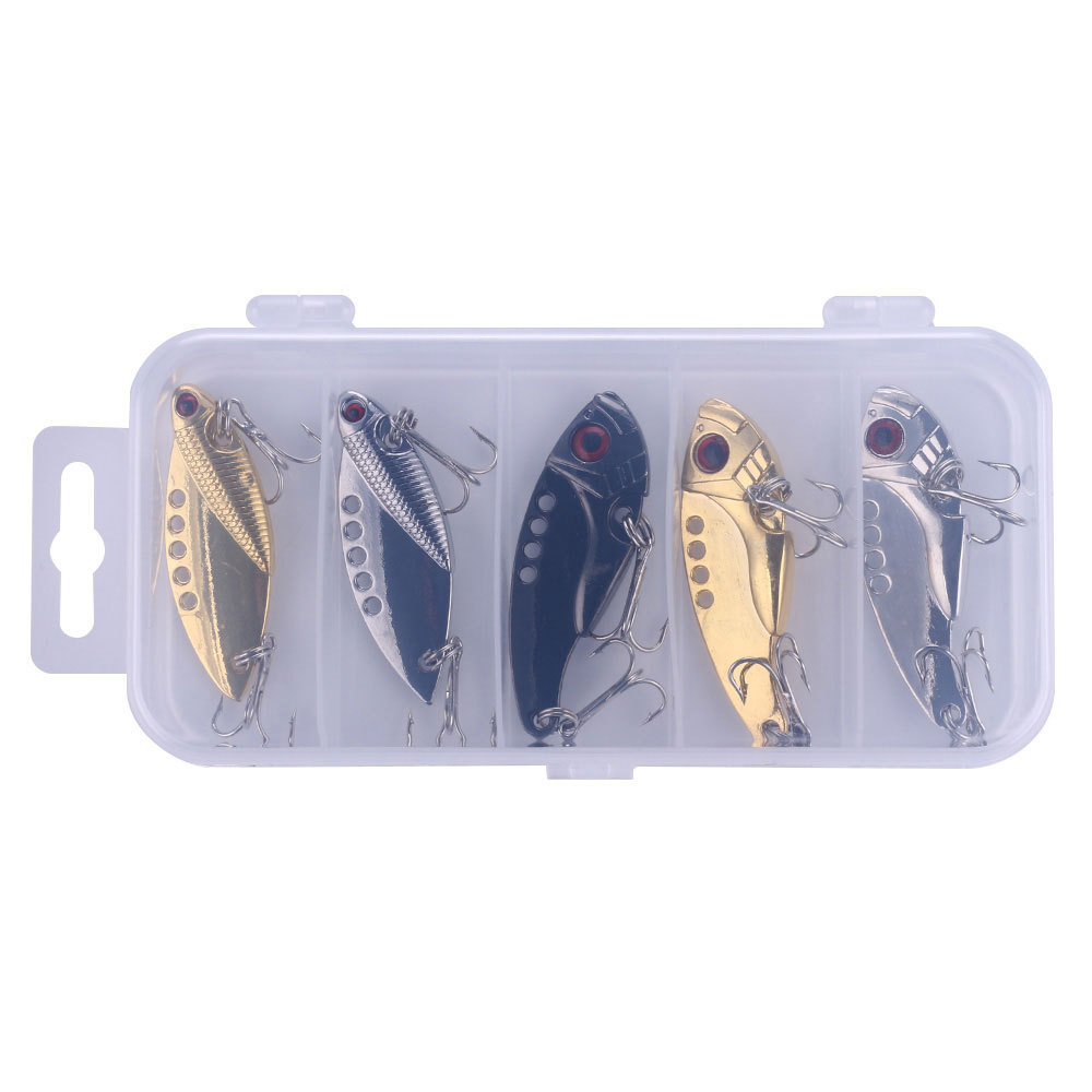 High Quality 5pcs/box Vib Bait Fishing Lure Blank Metal Jig Vib Hard Bait Lure Body Bass Peasa Fishing Accessories Tackle