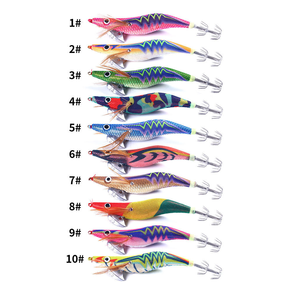 3.5# 14cm 20g  More Attractive salt feather jigs hooks wood shrimp lure soft squid jig shrimp squid lure