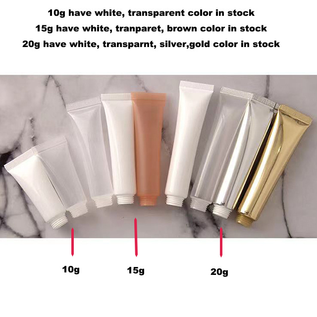 Hengjian 20g Gold Silver Lip Gloss tubes Squeeze Aluminum Tubes Lipstick Container Cosmetic Liquid Plastic 10ml Lipgloss Tube