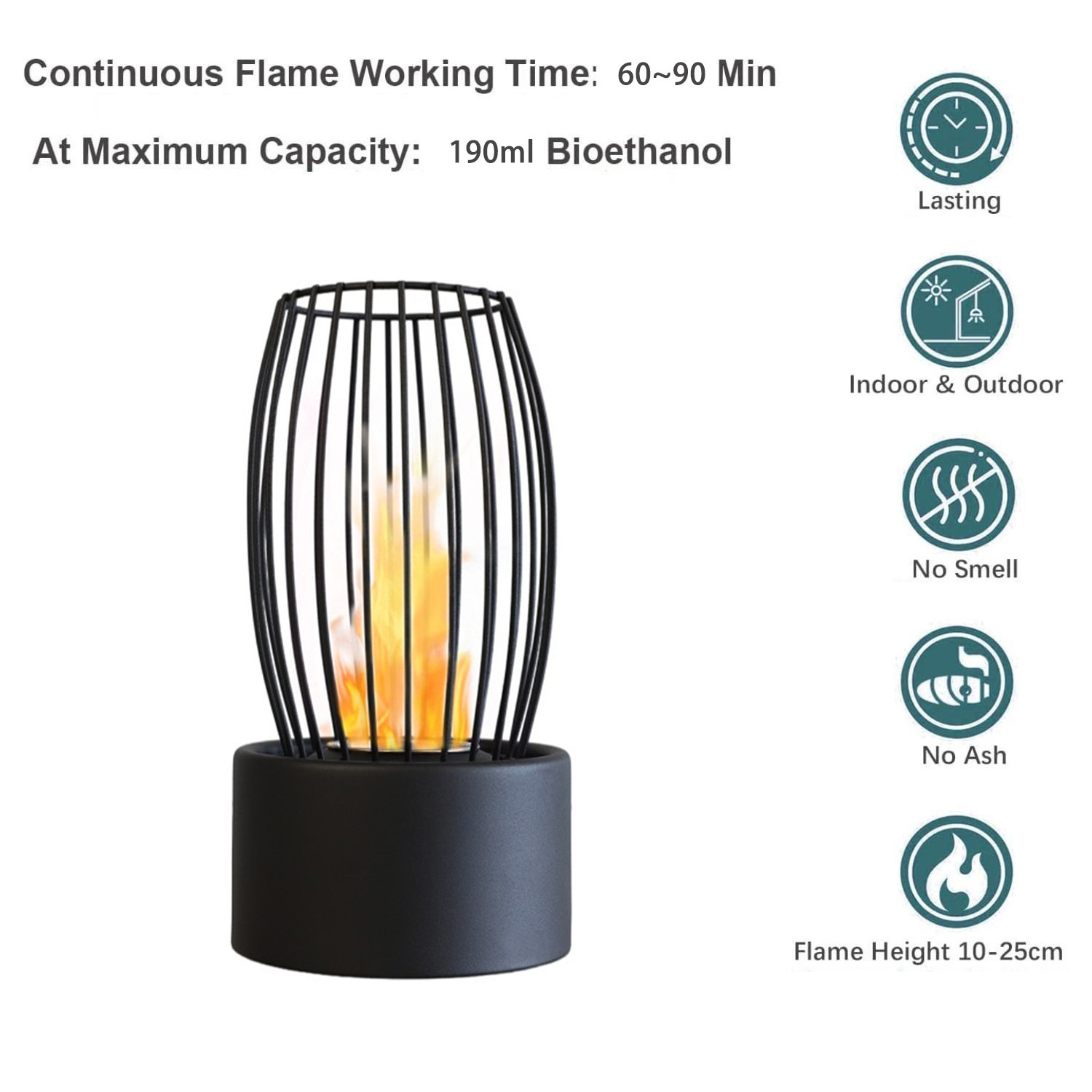 SUNBOW Modern design outdoor Lantern Lamp Table Top fire pit Bowl Indoor Tabletop Bio Ethanol fireplace Smokeless Mini Fireplace