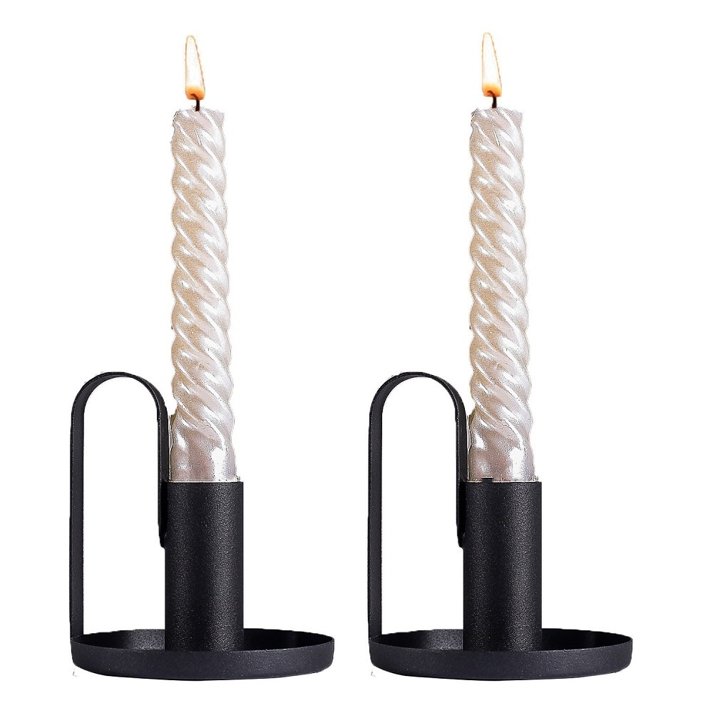 Wholesale Matte Black Candleholder Metal Candle Holders Tealight Candle Holder