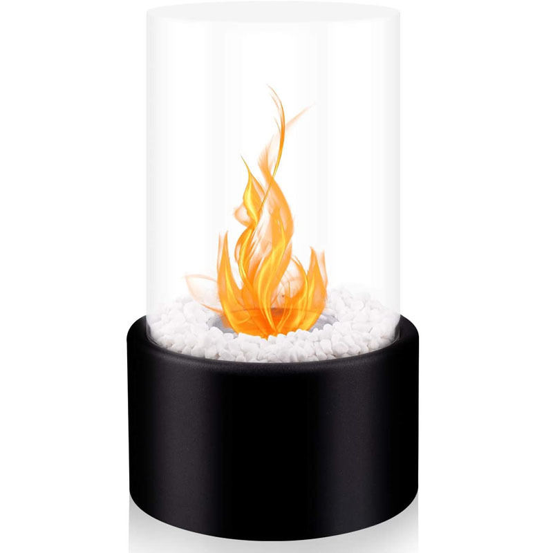 desktop metal surround round tabletop indoor glass table outdoor mini tabletop ethanol bioethanol fireplace