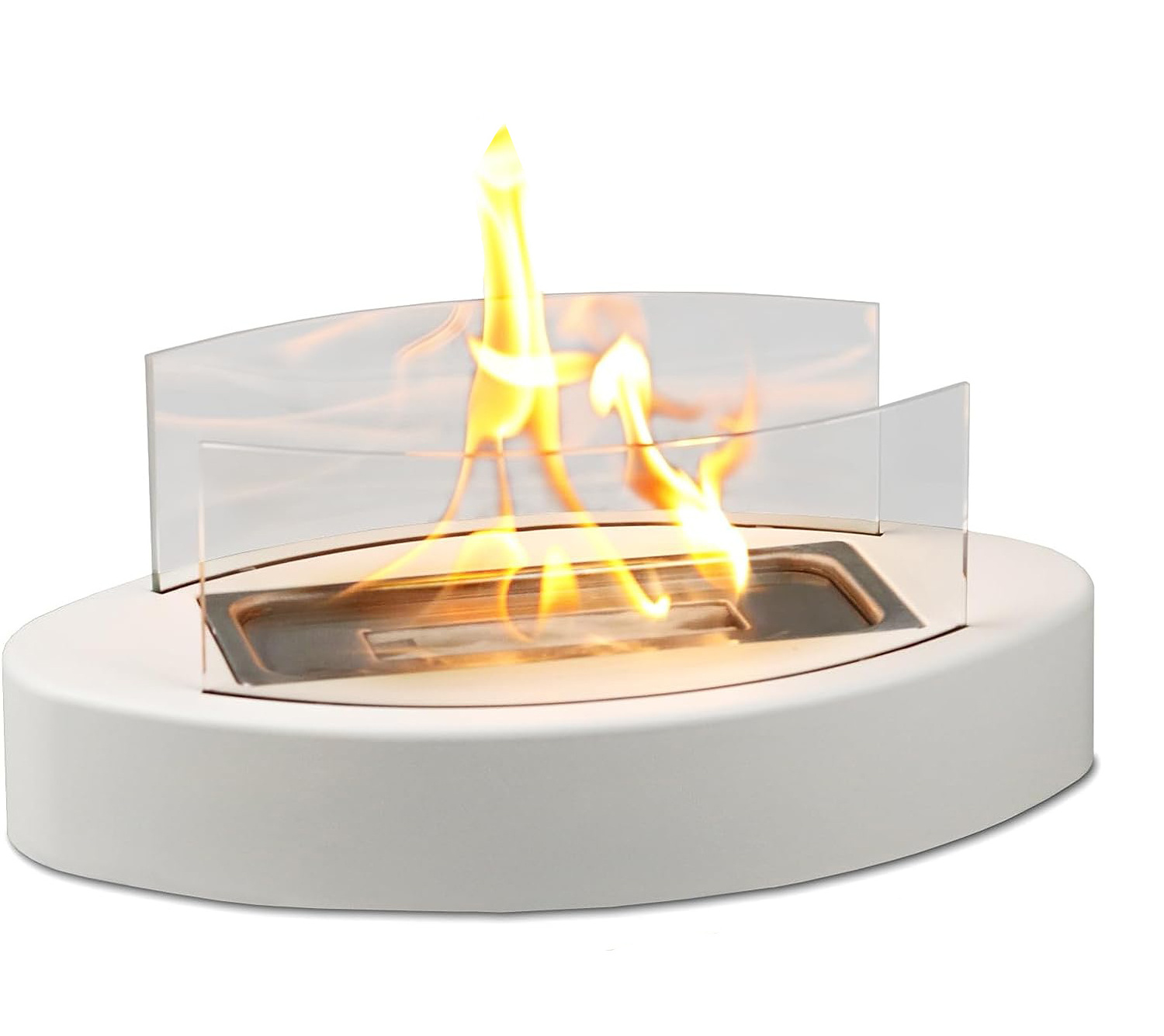 Modern Portable Mini Tabletop Fire Pit Indoor Use Garden Bioethanol Fireplace Smokeless Steel Fire Bowl Small Outdoor Personal