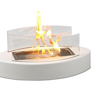 Modern Portable Mini Tabletop Fire Pit Indoor Use Garden Bioethanol Fireplace Smokeless Steel Fire Bowl Small Outdoor Personal