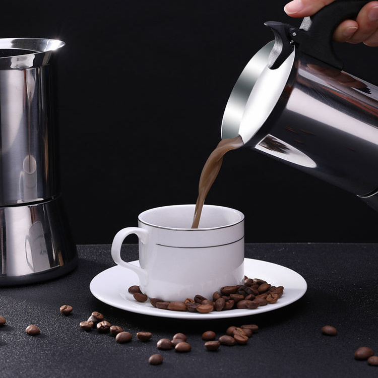 High quality stainless steel stove top moka coffee pot espresso coffee maker