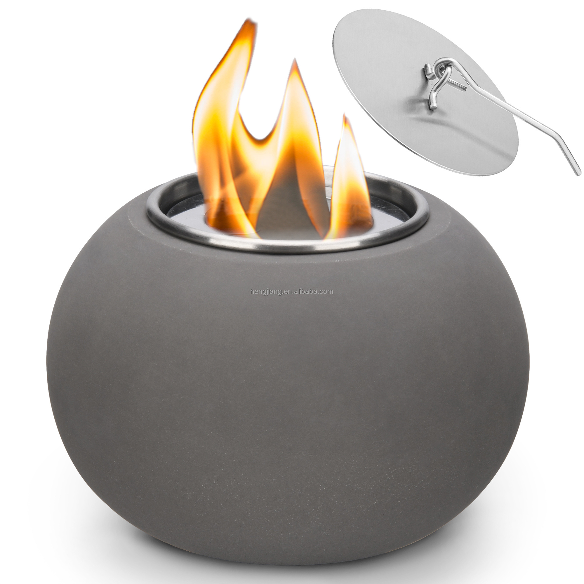 Portable sphere table top fire pit Smores maker concrete tabletop fireplace table fire bowl indoor outdoor mini firepit