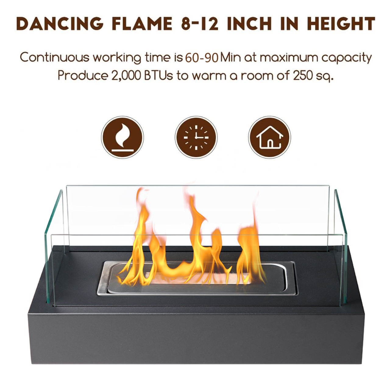 New Design Table Top Fire Pit Bowl Portable Mini Indoor Outdoor Fireplace Mini Fire Pit Free Standing  Glass Fireplace