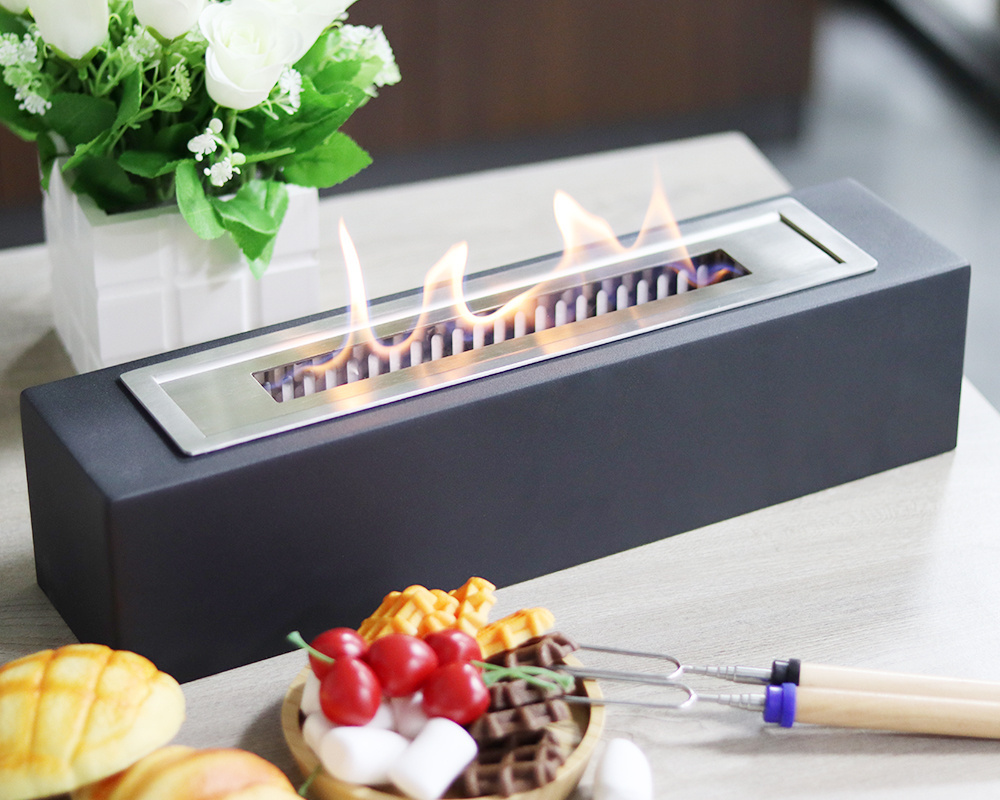 New Design Stainless Steel Rectangle Fire Pit Bio Fuel Burner Tabletop Heater ethanol fireplace for Indoor and Outdoor